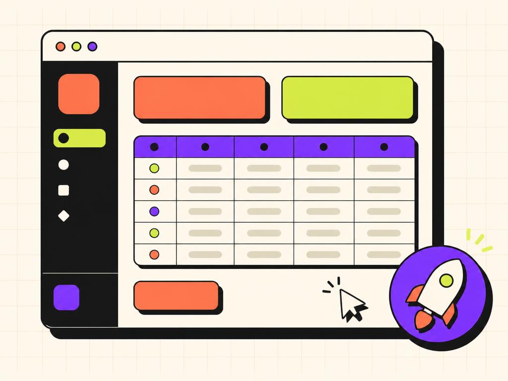 Illustration of a deployed internal app in a browser window with a rocket badge